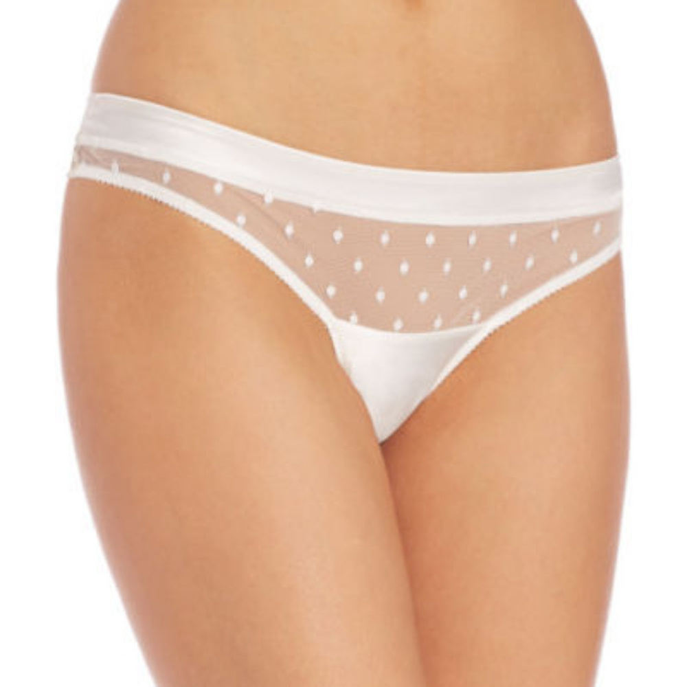 HUIT 8 VISITE PRIVEE SATIN THONG IVORY XS NWOT $50